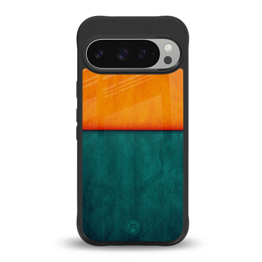orange green back phone cover | glass case for google pixel 9 pro