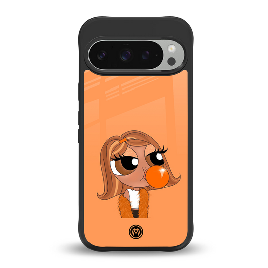 orange tote powerpuff girl back phone cover | glass case for google pixel 9 pro