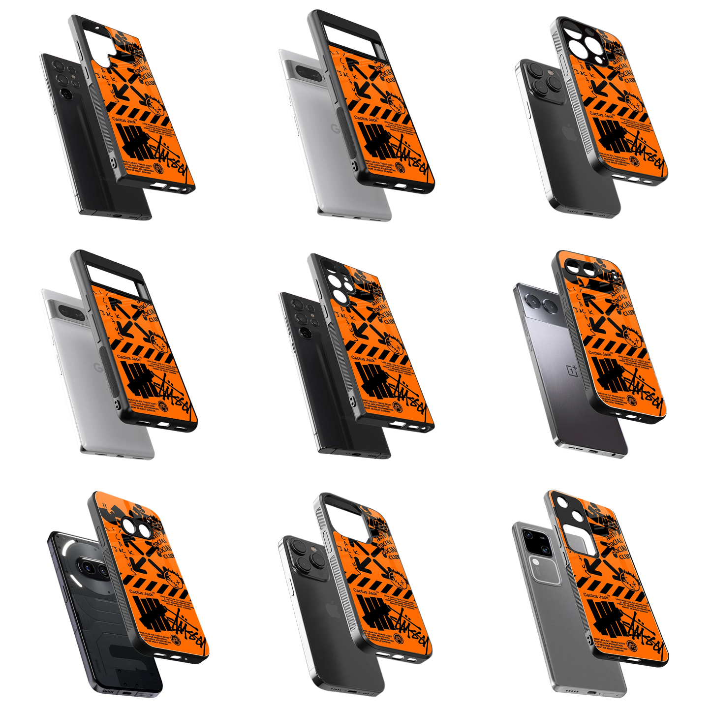 Durable Glass Back Mobile Case for iPhone, Samsung, OnePlus, Google Pixel, Redmi, Vivo, Oppo