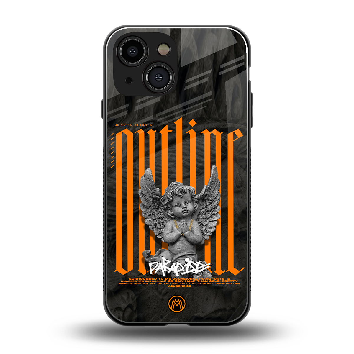 outline back phone cover | glass case for iphone 13 mini
