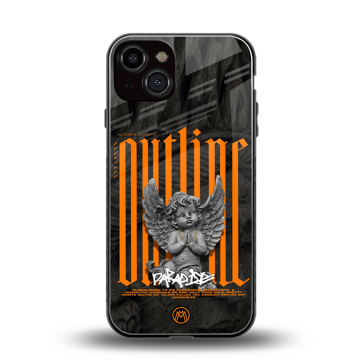 outline back phone cover | glass case for iphone 13