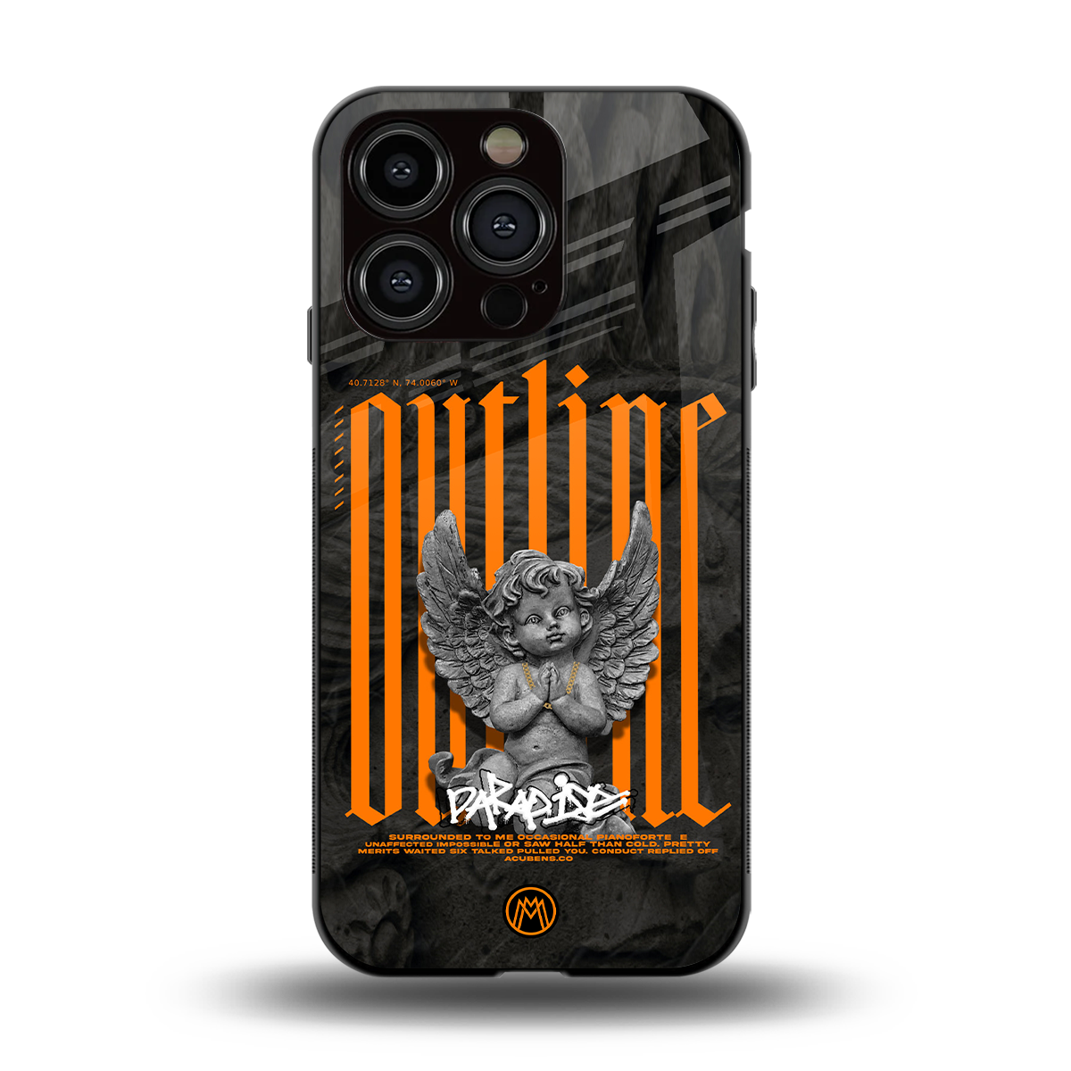 outline back phone cover | glass case for iphone 14 pro