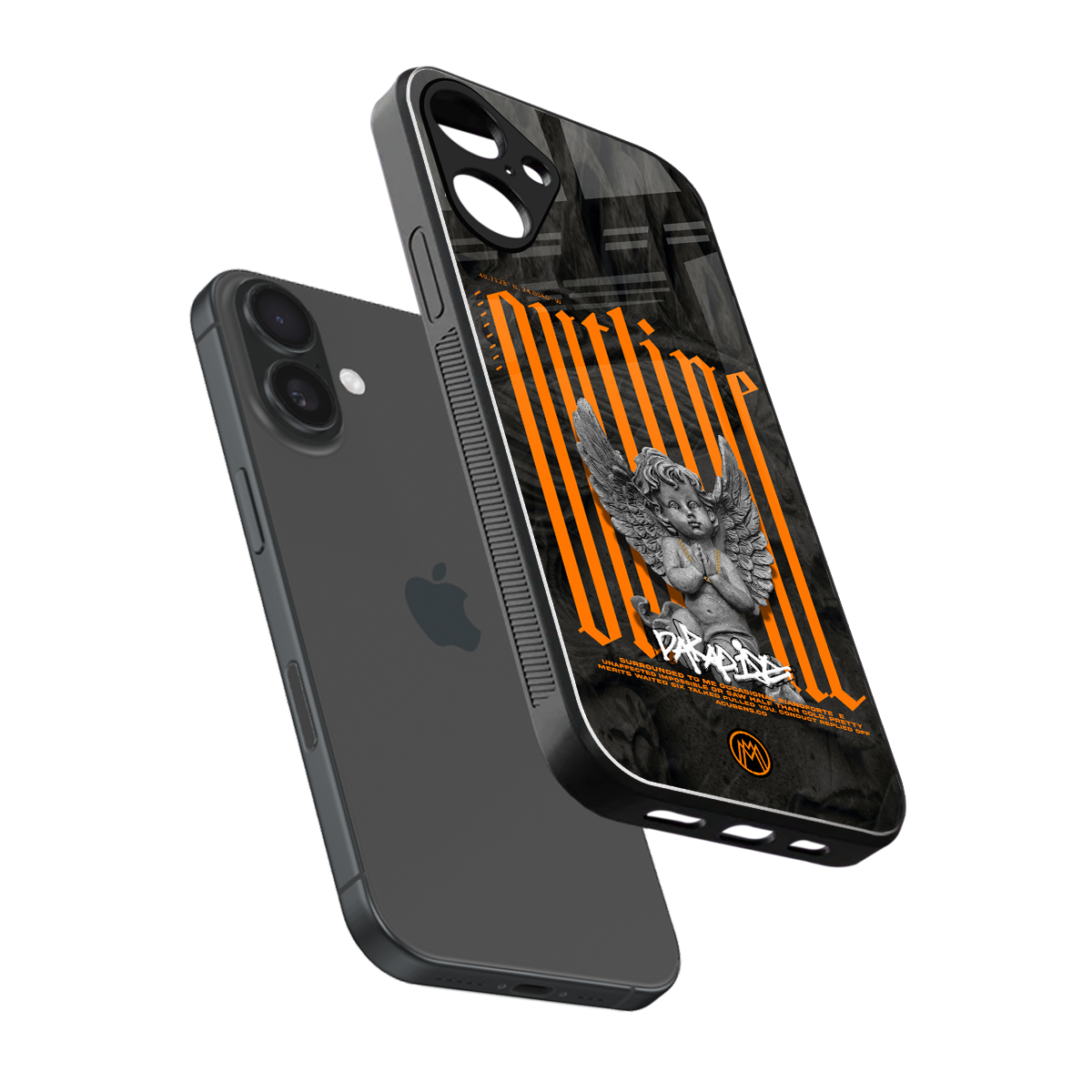 outline back phone cover | glass case for iphone 16 plus