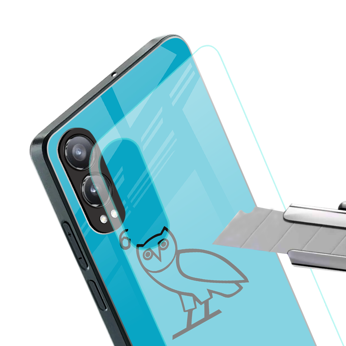 ovo sapphire back phone cover | glass case for oneplus nord ce 4 lite