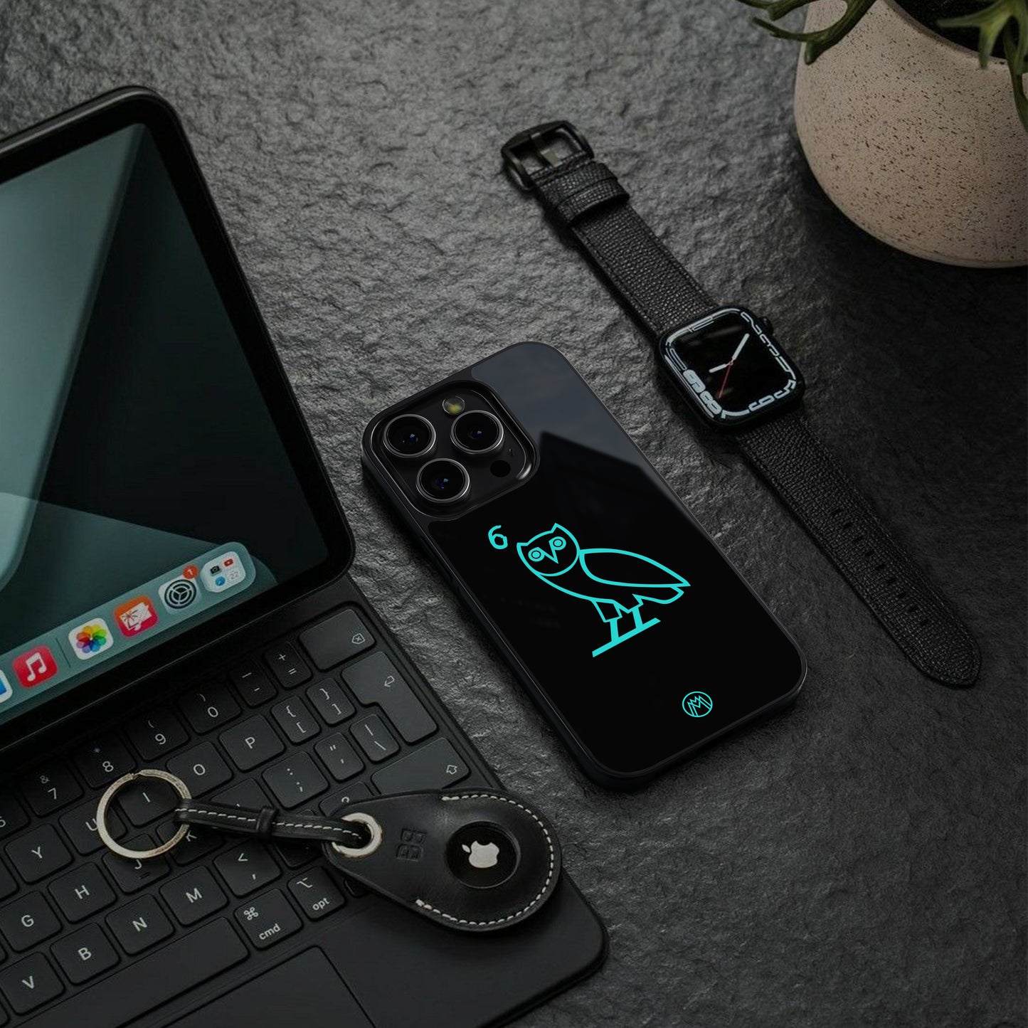 ovo back phone cover | glass case for iphone 15 plus