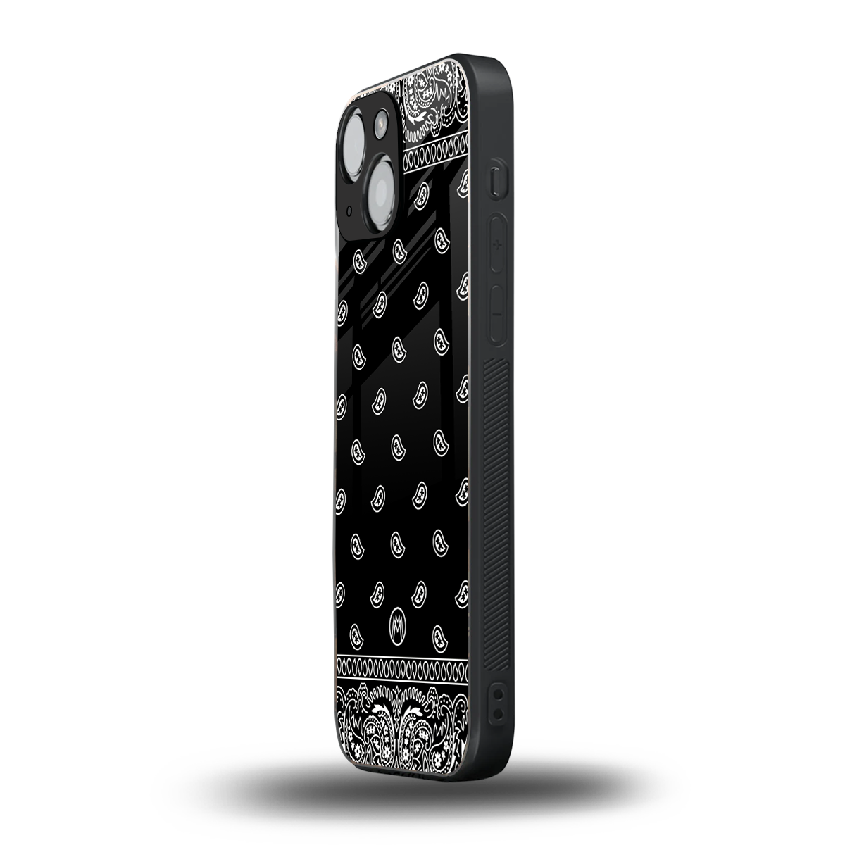 paisley black back phone cover | glass case for iphone 13 mini