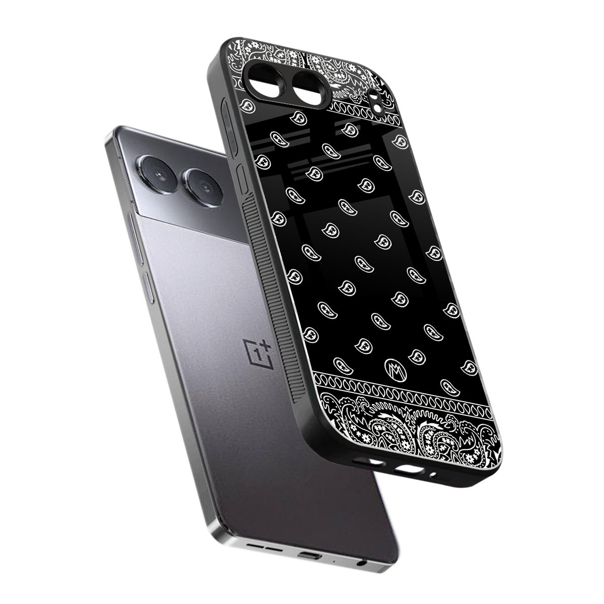 paisley black back phone cover | glass case for oneplus nord 4