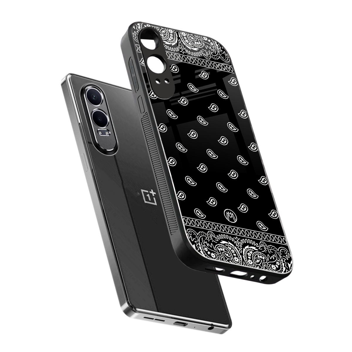 paisley black back phone cover | glass case for oneplus nord ce 4 lite