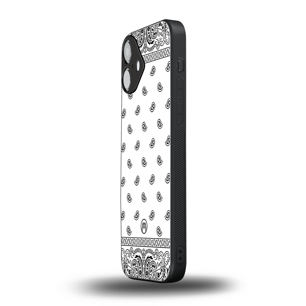 paisley white back phone cover | glass case for iphone 16 plus