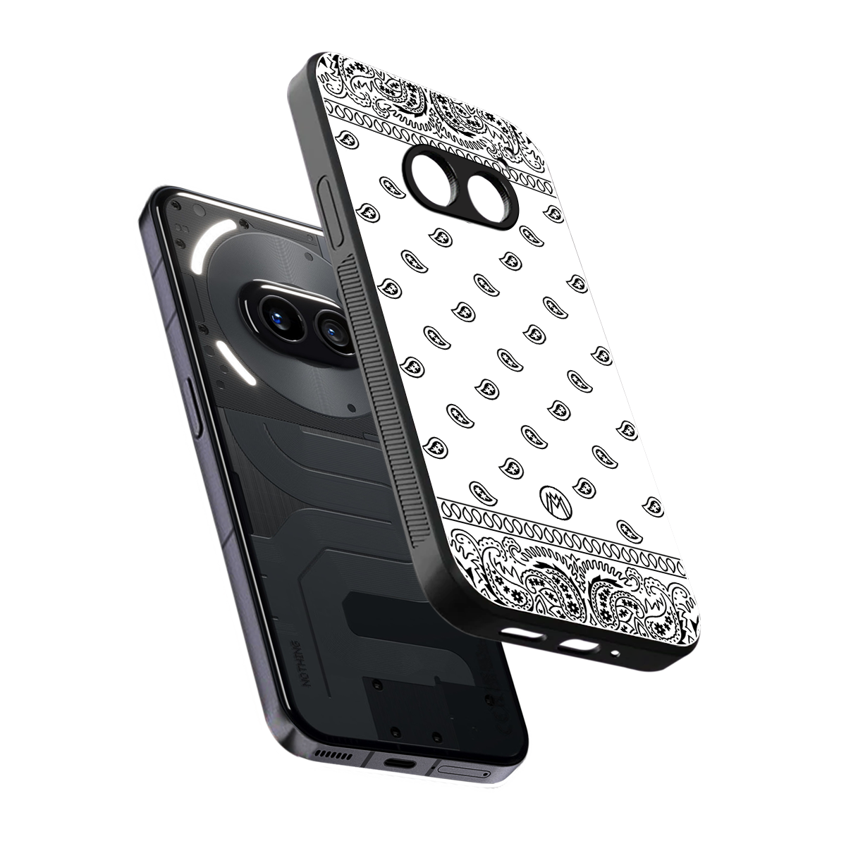 paisley white back phone cover | glass case for nothing phone 2a