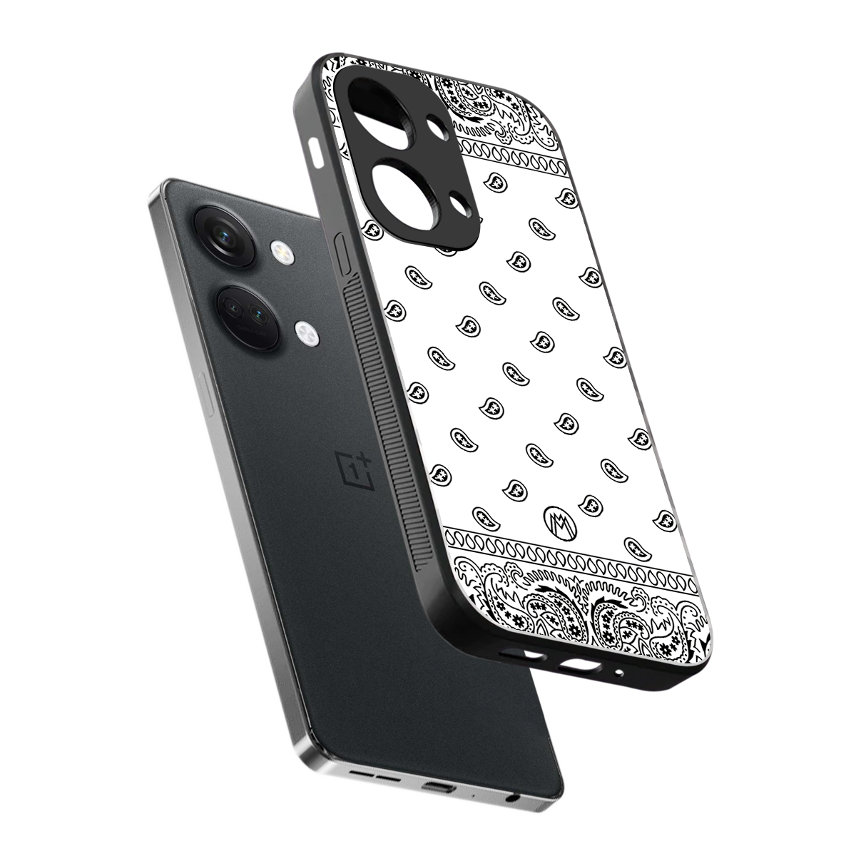 paisley white back phone cover | glass case for oneplus nord 3