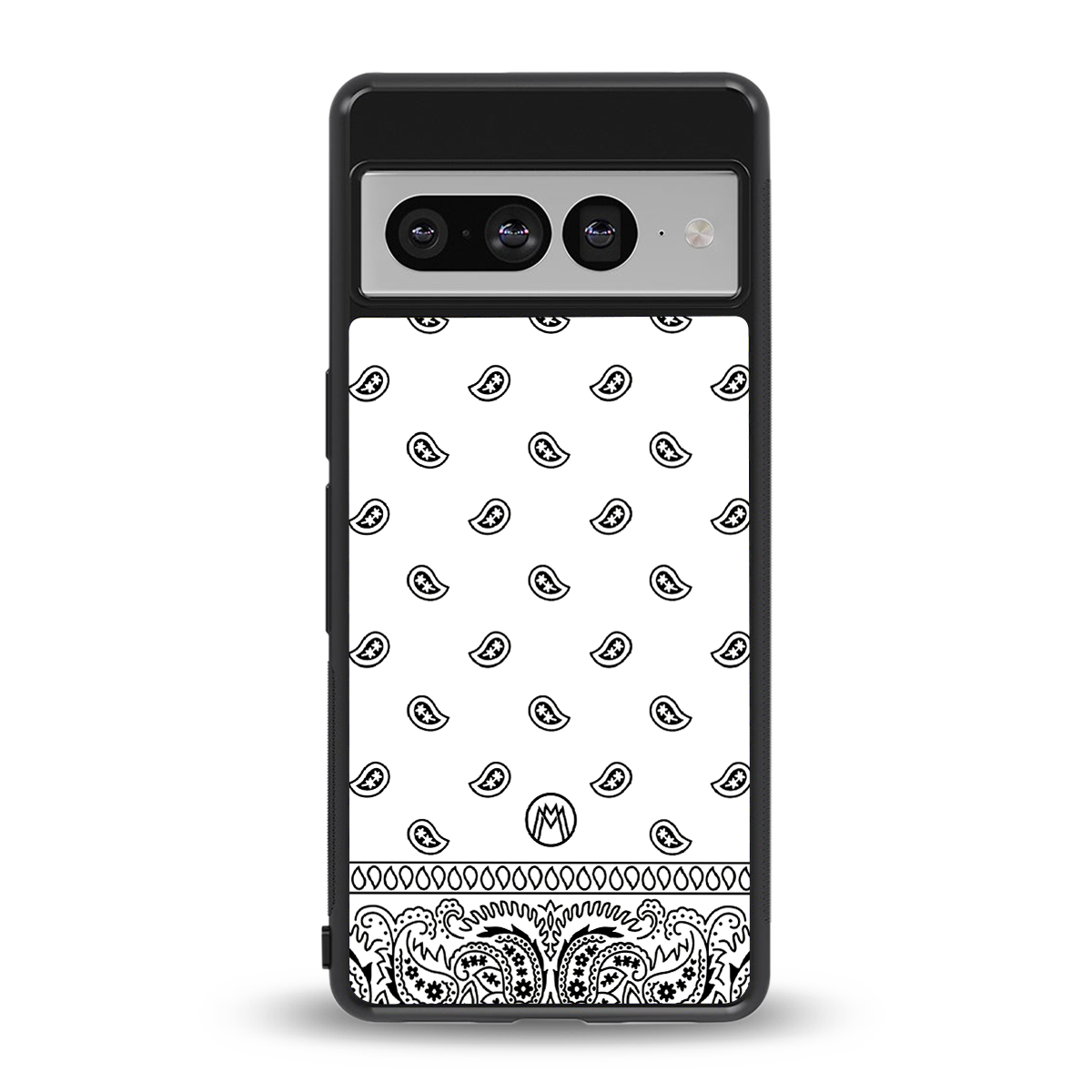 paisley white back phone cover | glass case for google pixel 7 pro
