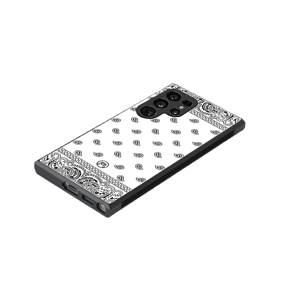paisley white back phone cover | glass case for samsung galaxy s24 ultra