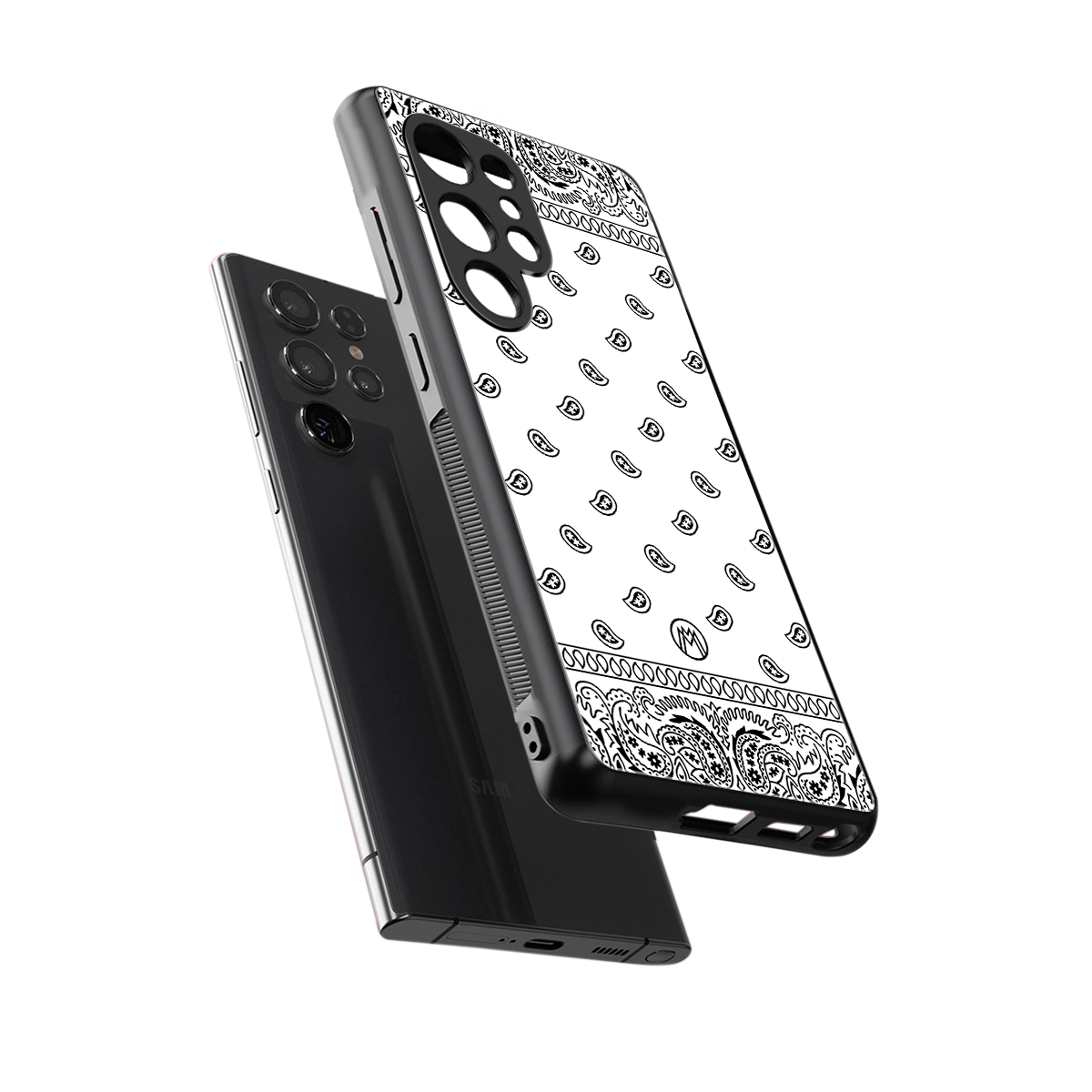 paisley white back phone cover | glass case for samsung galaxy s25 ultra