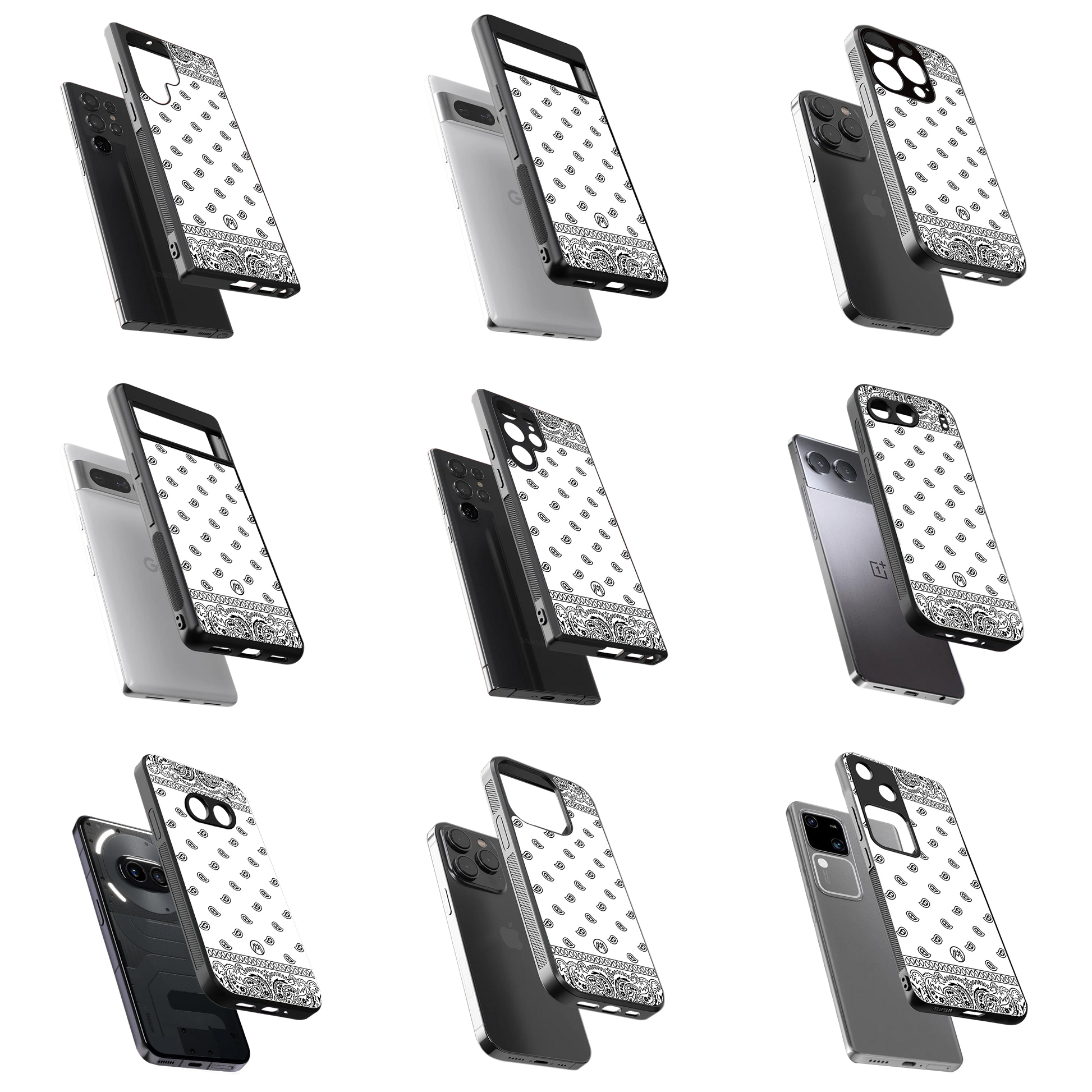 Durable Glass Back Mobile Case for iPhone, Samsung, OnePlus, Google Pixel, Redmi, Vivo, Oppo