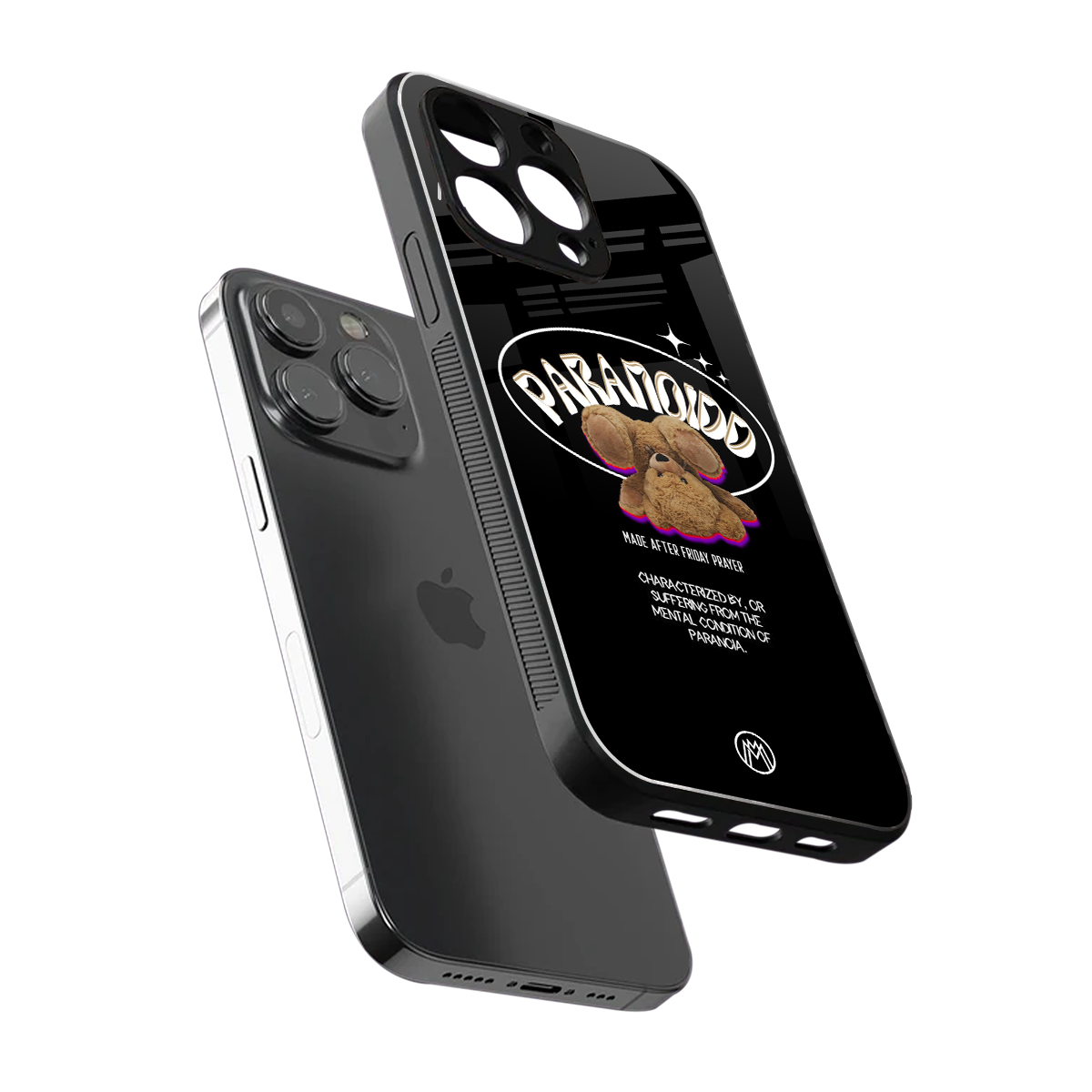 paranoid back phone cover | glass case for iphone 14 pro max