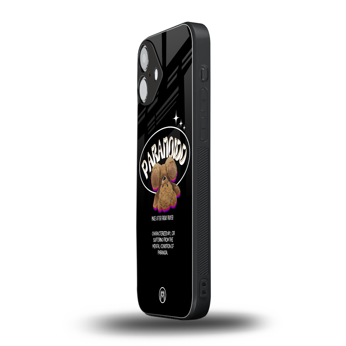 paranoid back phone cover | glass case for iphone 16 plus