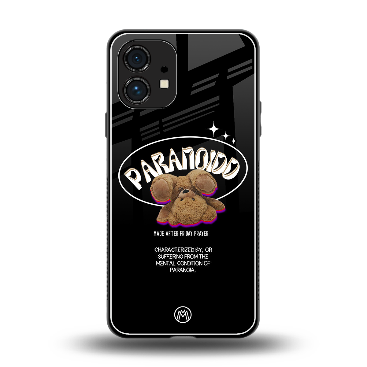 paranoid back phone cover | glass case for nothing phone 1