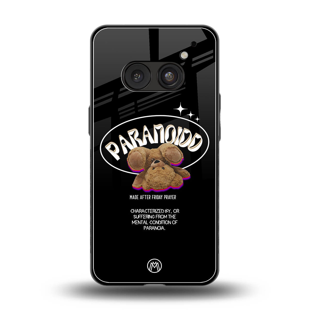 paranoid back phone cover | glass case for nothing phone 2a