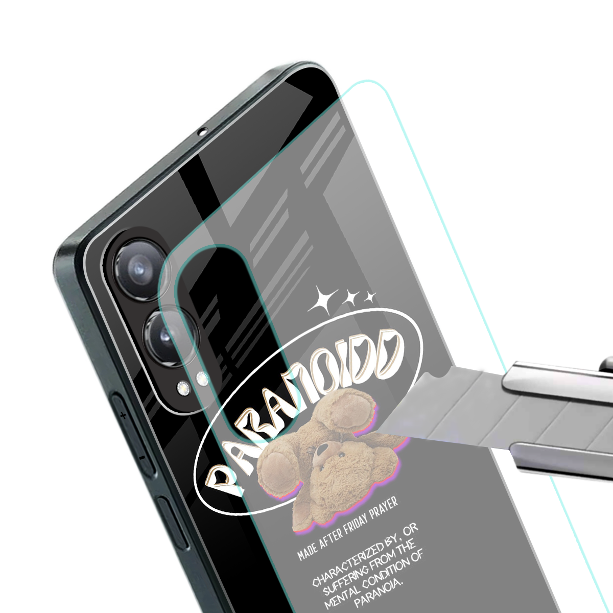 paranoid back phone cover | glass case for oneplus nord ce 4 lite