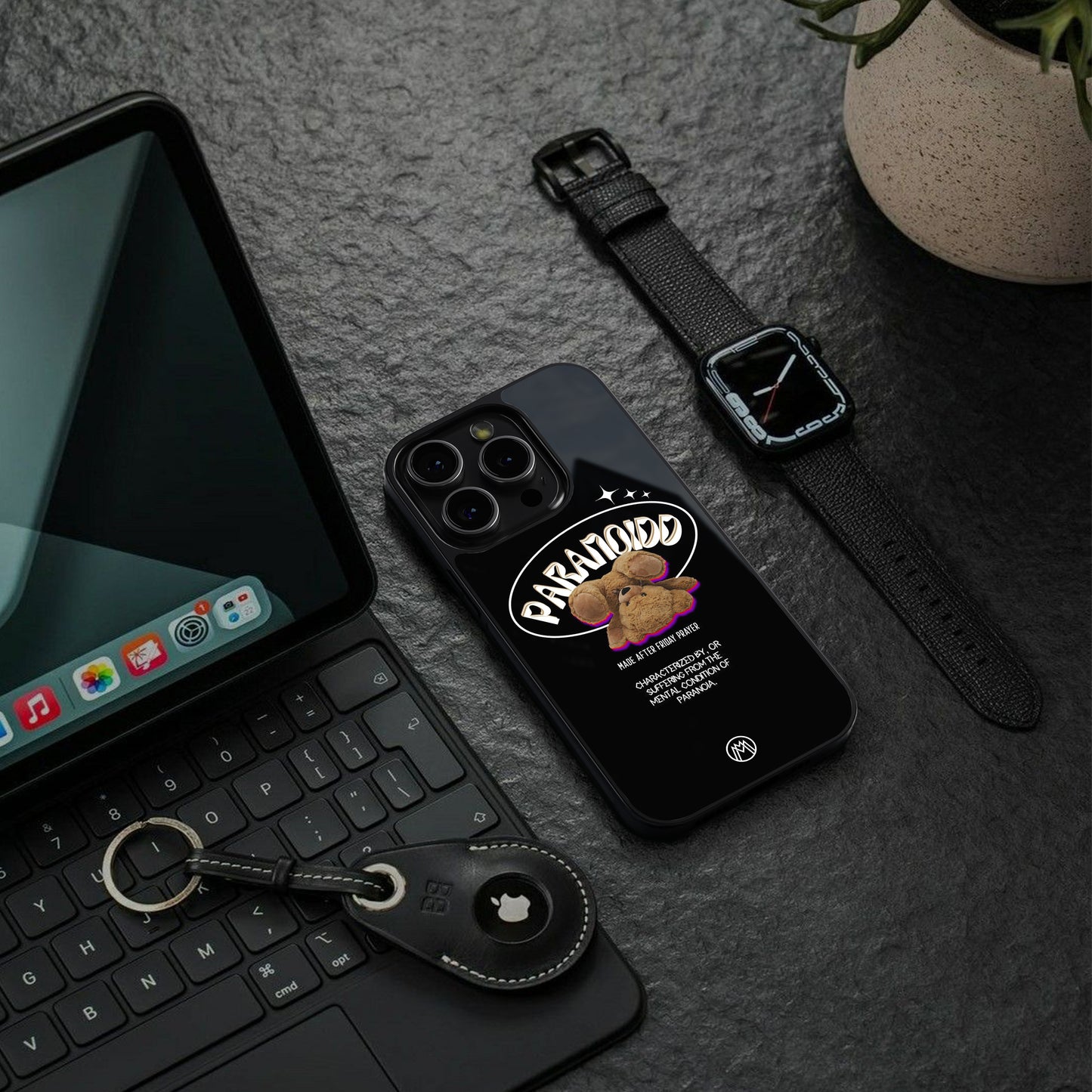paranoid back phone cover | glass case for iphone 16 pro max