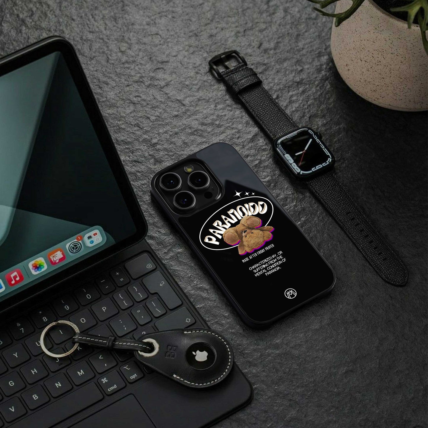 paranoid back phone cover | glass case for iphone 13 pro max