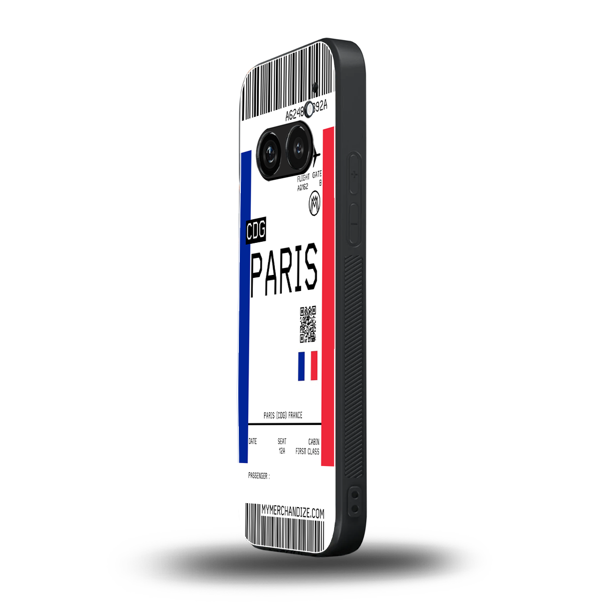 paris boarding pass ticket back phone cover | glass case for nothing phone 2a