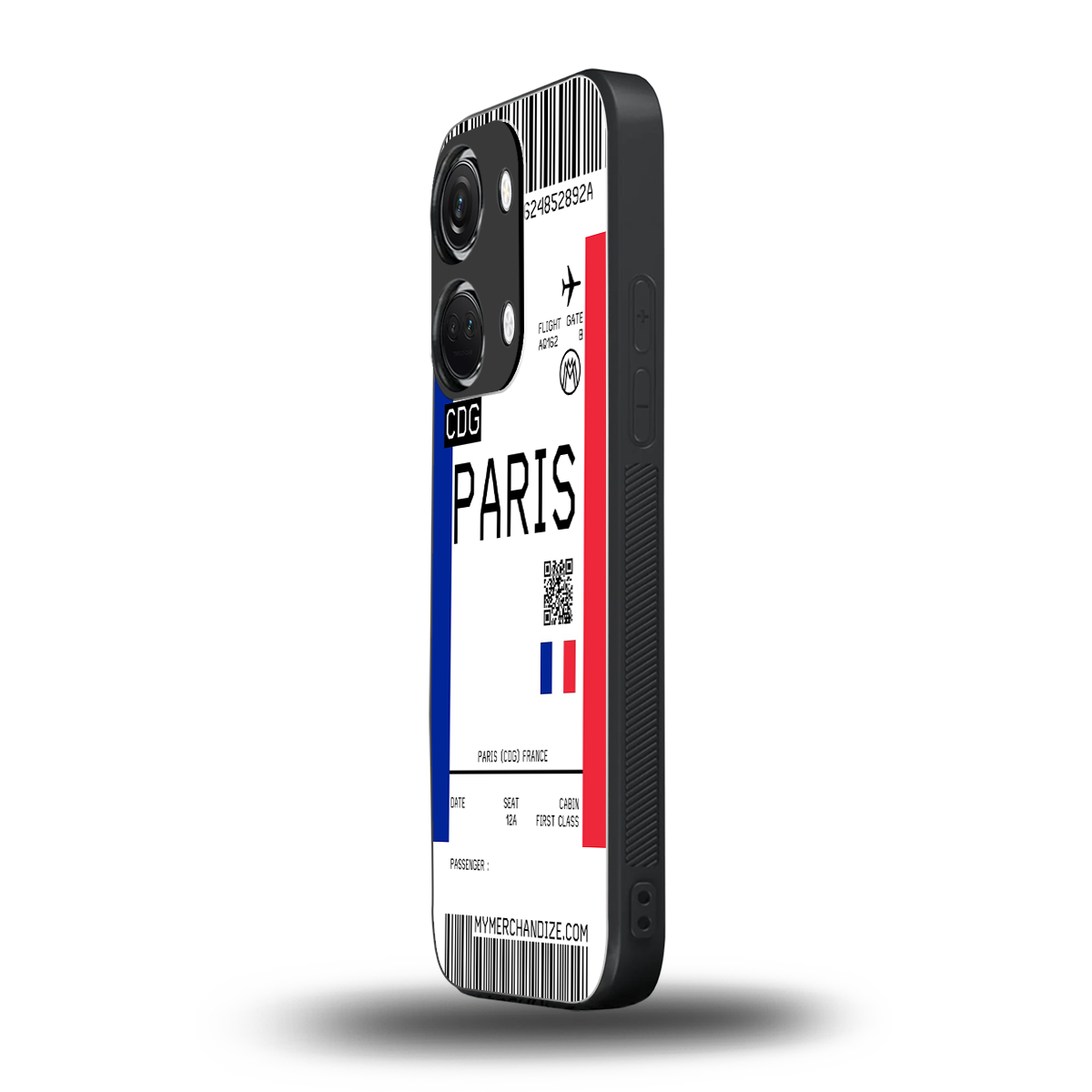 paris boarding pass ticket back phone cover | glass case for oneplus nord 3