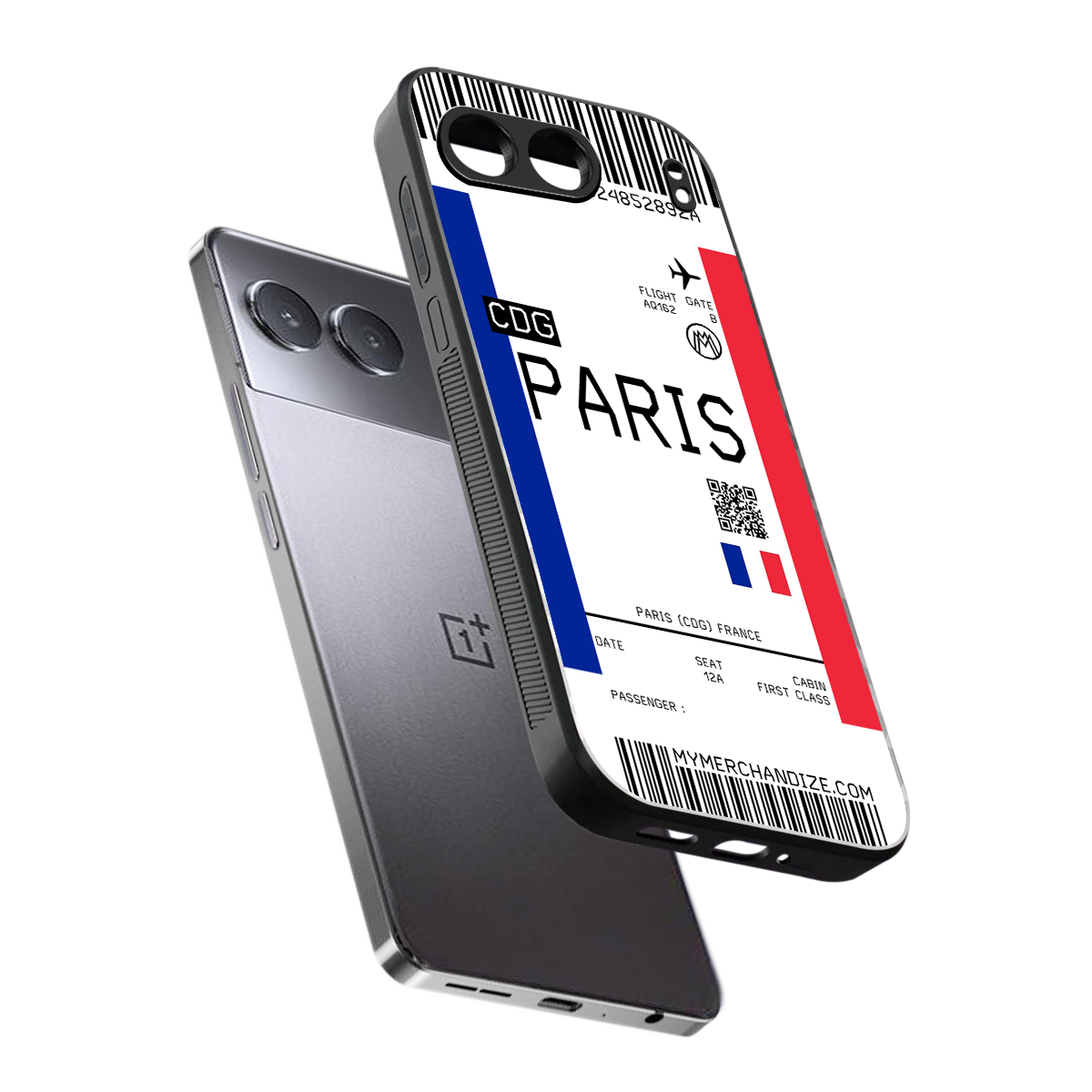 paris boarding pass ticket back phone cover | glass case for oneplus nord 4