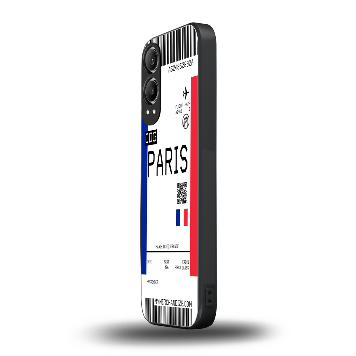 paris boarding pass ticket back phone cover | glass case for oneplus nord ce 4 lite