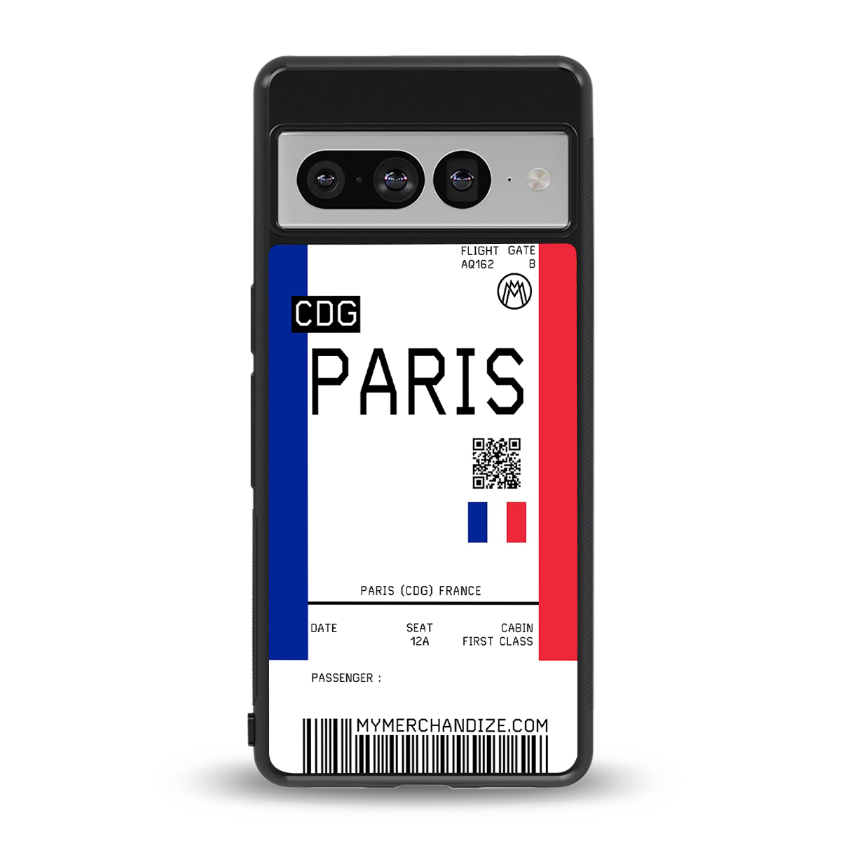 paris boarding pass ticket back phone cover | glass case for google pixel 7 pro