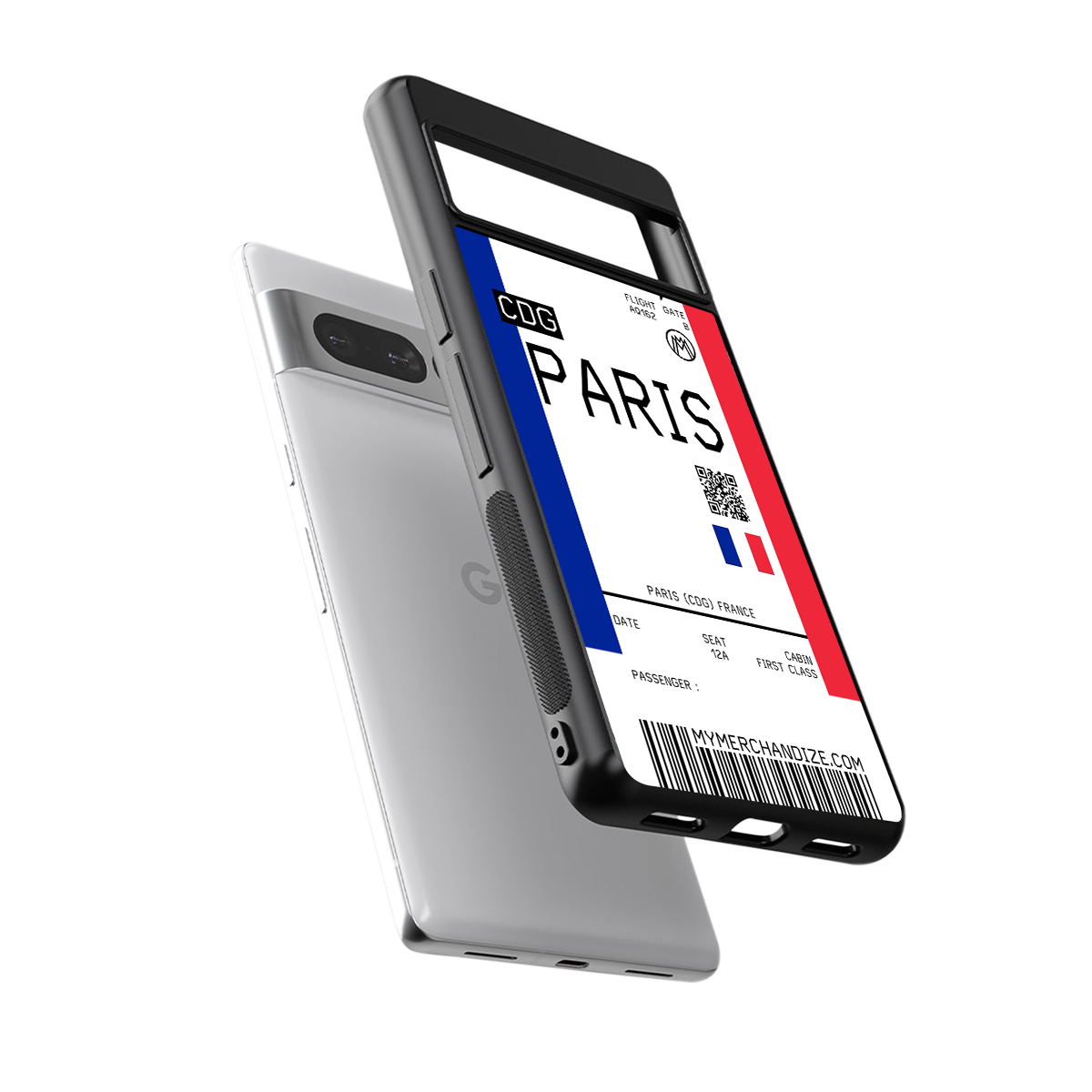 paris boarding pass ticket back phone cover | glass case for google pixel 7 pro