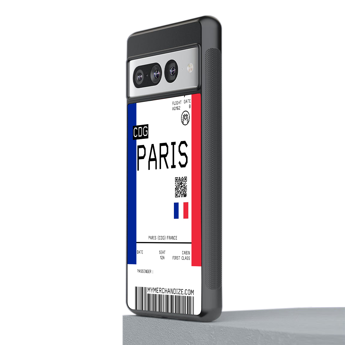 paris boarding pass ticket back phone cover | glass case for google pixel 7 pro