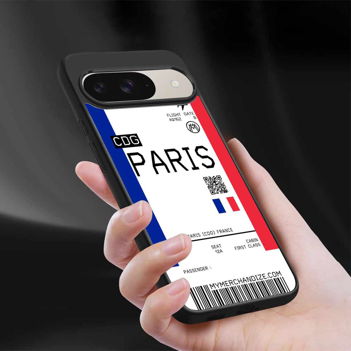 paris boarding pass ticket back phone cover | glass case for google pixel 9