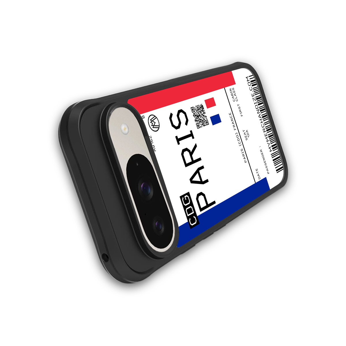 paris boarding pass ticket back phone cover | glass case for google pixel 9