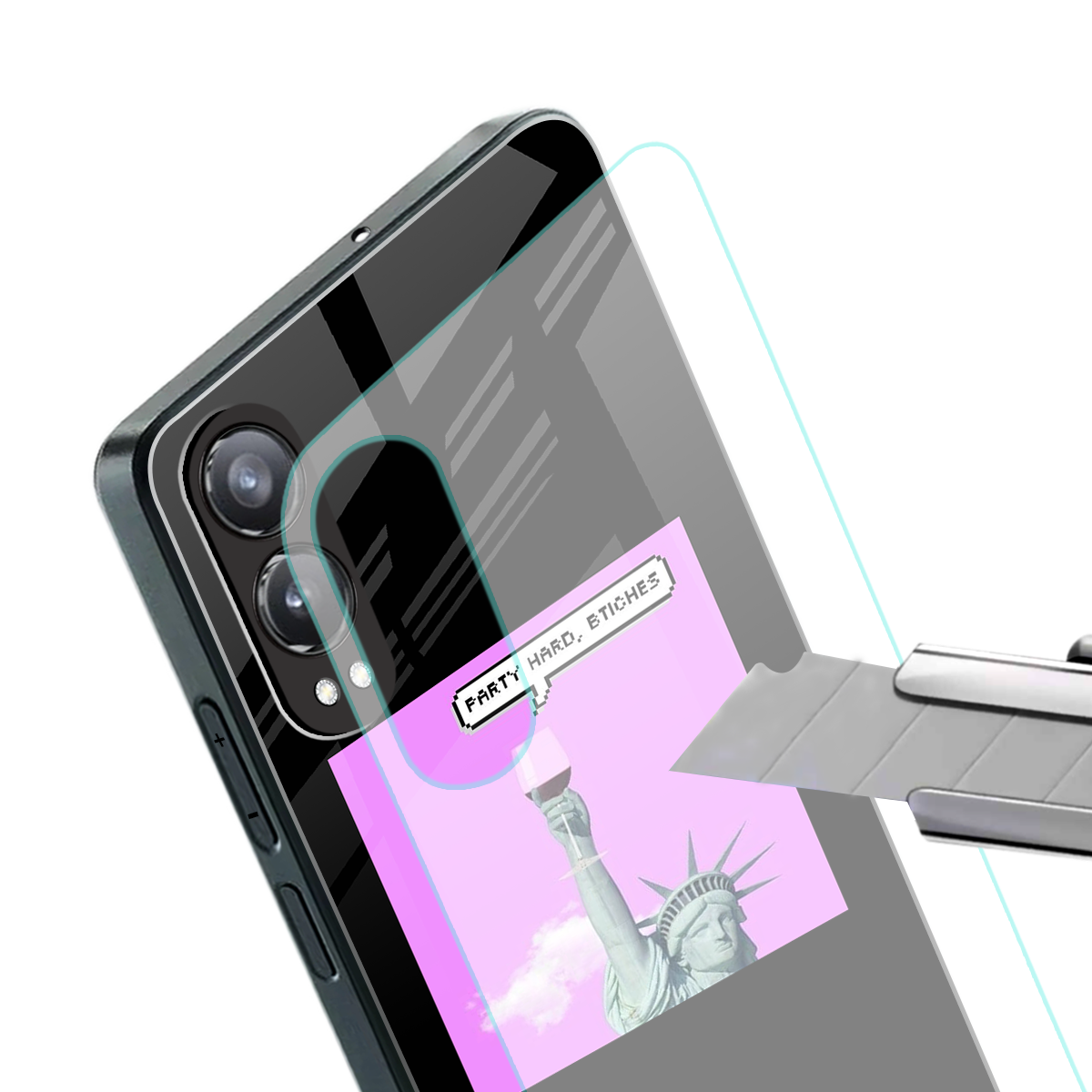 party hard bitches back phone cover | glass case for oneplus nord ce 4 lite