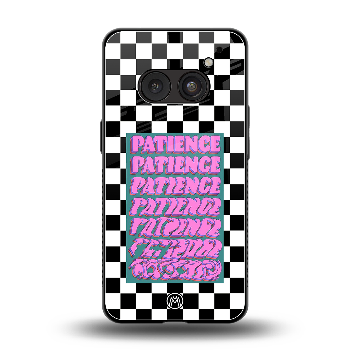 patience checkered back phone cover | glass case for nothing phone 2a