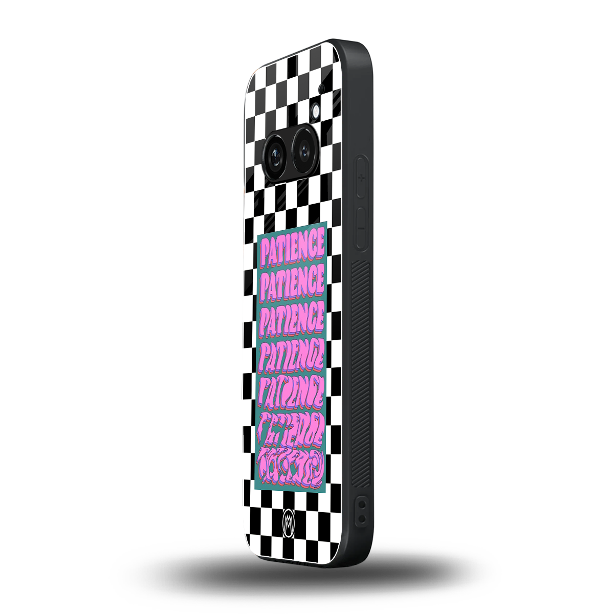 patience checkered back phone cover | glass case for nothing phone 2a