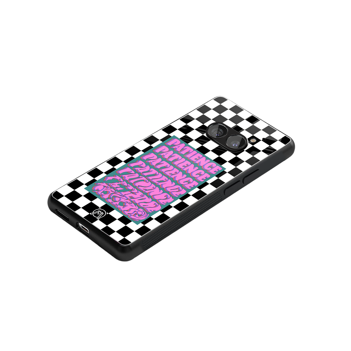 patience checkered back phone cover | glass case for nothing phone 2a