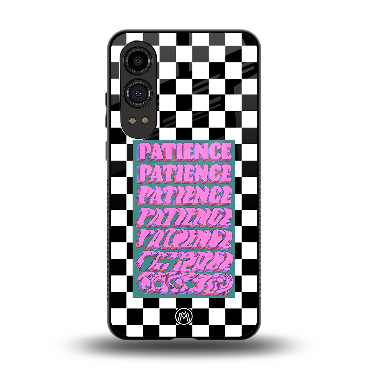 patience checkered back phone cover | glass case for oneplus nord ce 4 lite