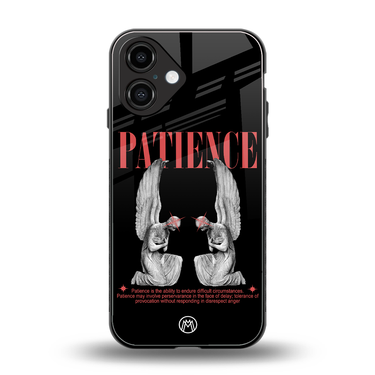 patience back phone cover | glass case for iphone 16