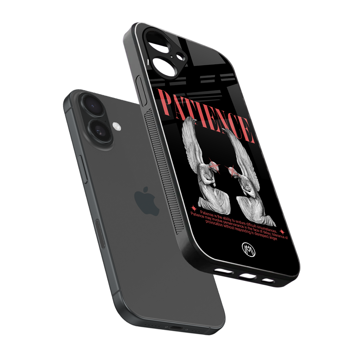patience back phone cover | glass case for iphone 16