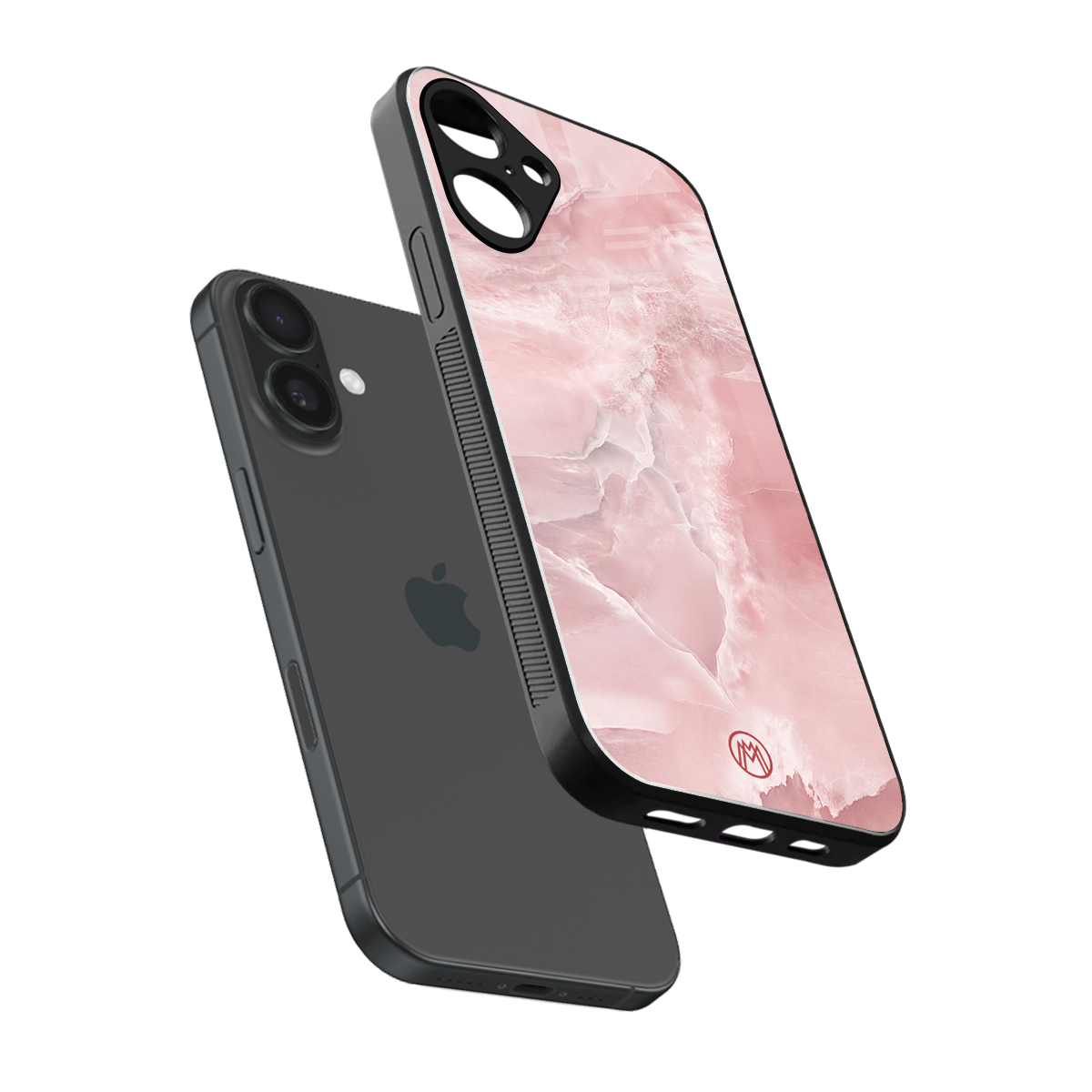 peachy glam back phone cover | glass case for iphone 16 plus