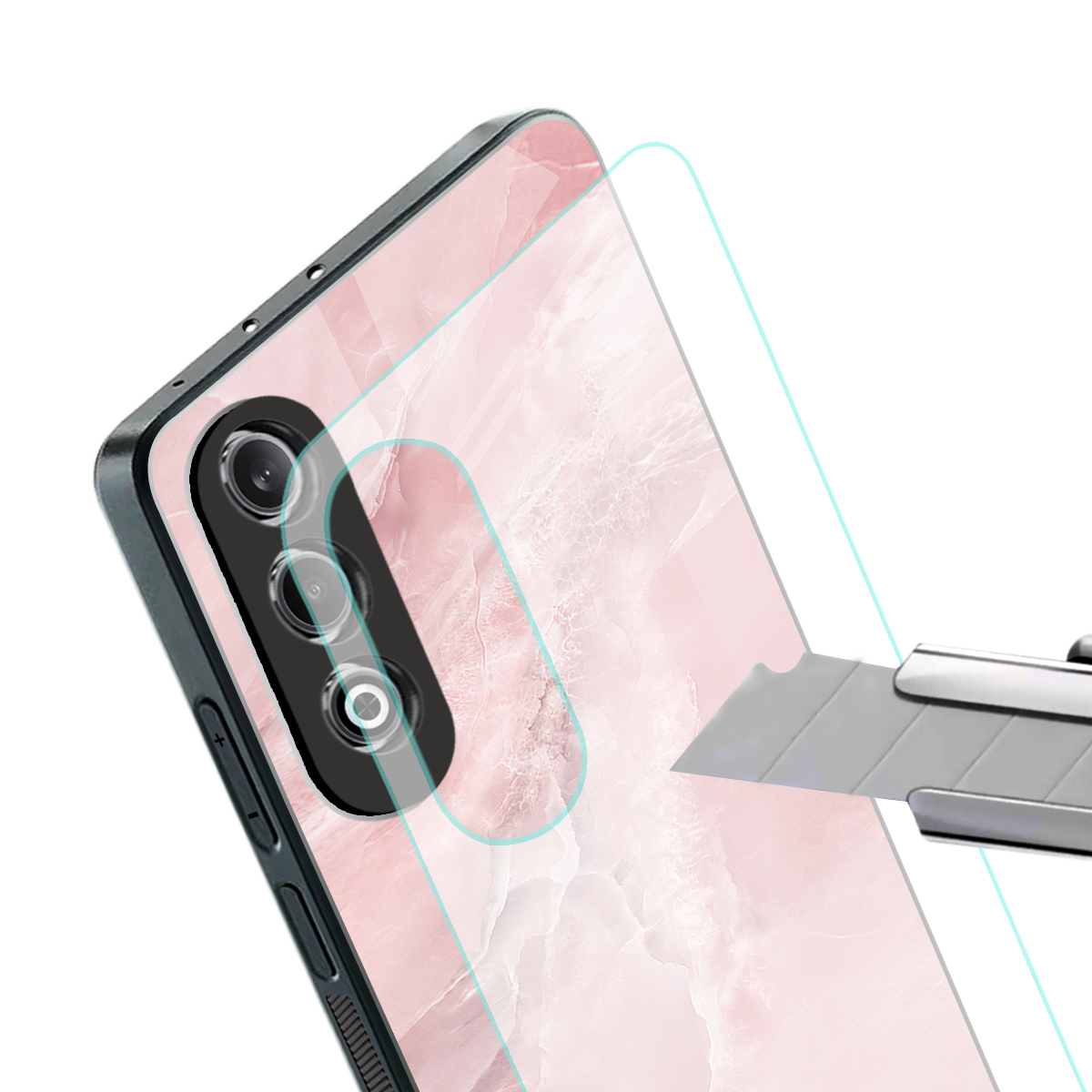peachy glam back phone cover | glass case for oneplus nord ce 4