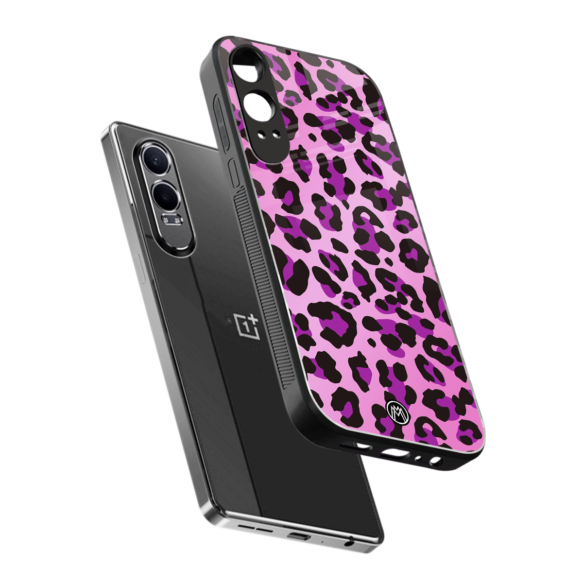 pink leopard fur back phone cover | glass case for oneplus nord ce 4 lite