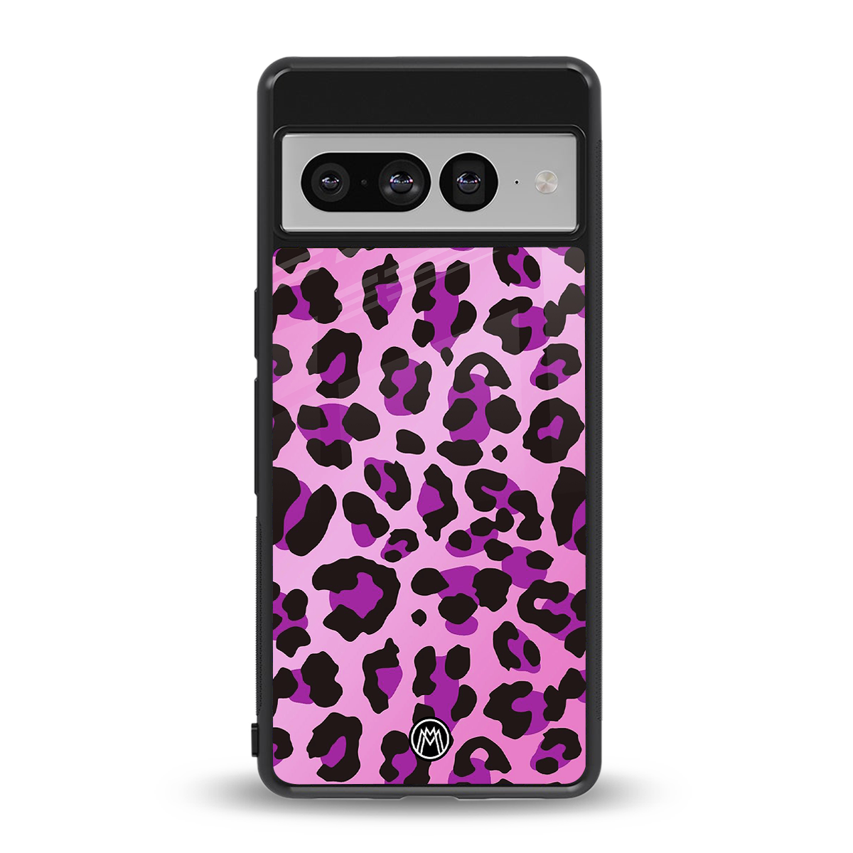 pink leopard fur back phone cover | glass case for google pixel 7 pro