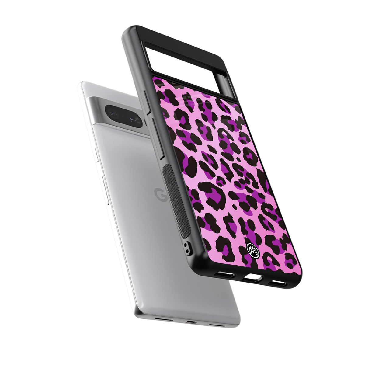 pink leopard fur back phone cover | glass case for google pixel 7 pro