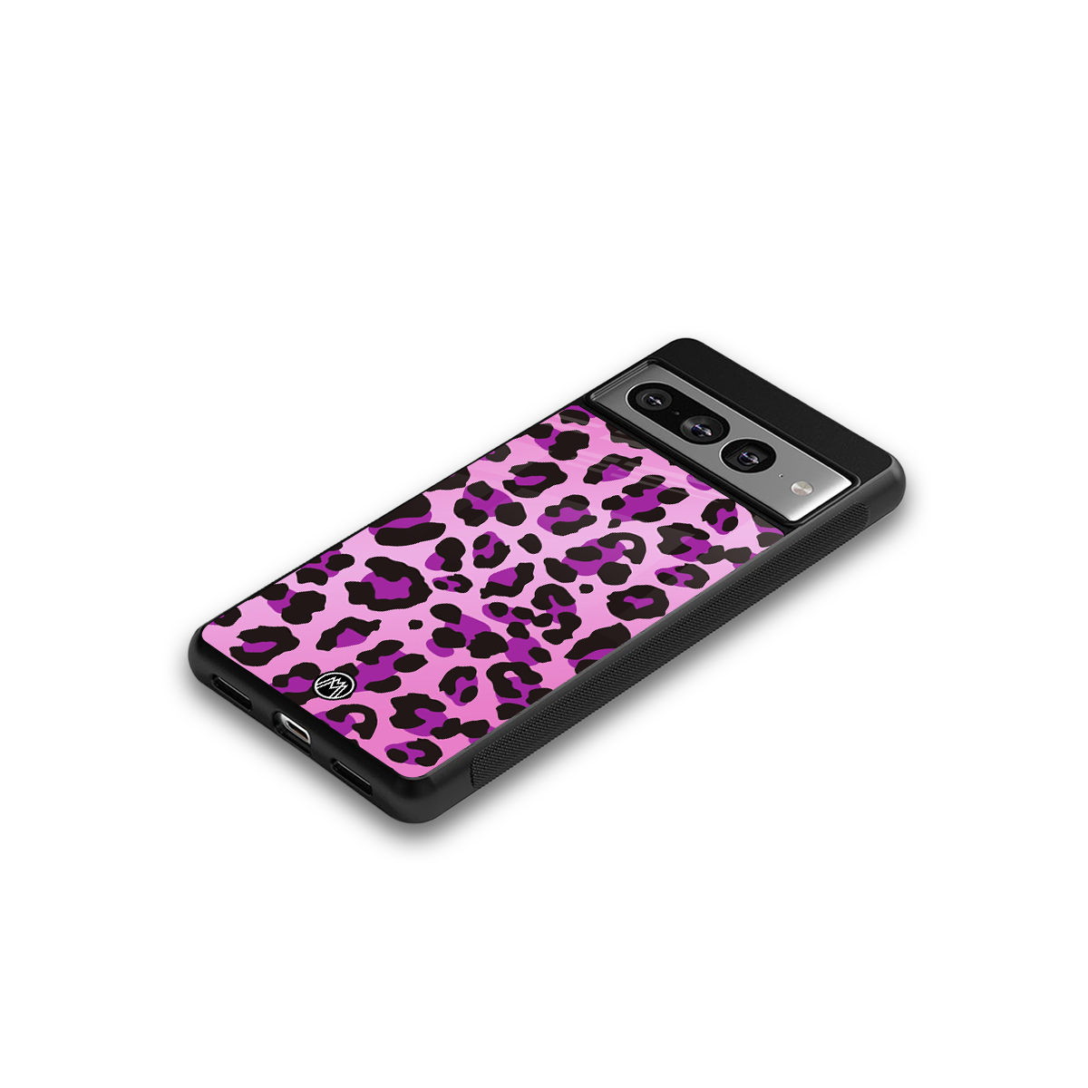 pink leopard fur back phone cover | glass case for google pixel 7 pro