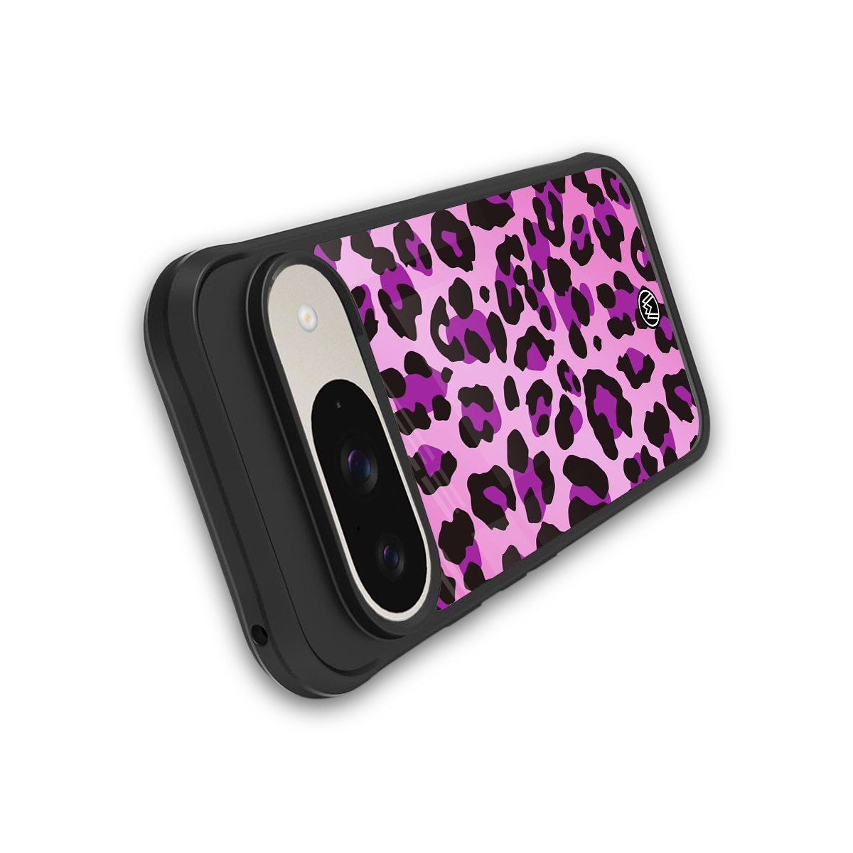 pink leopard fur back phone cover | glass case for google pixel 9
