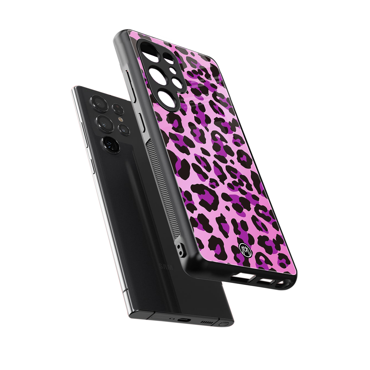 pink leopard fur back phone cover | glass case for samsung galaxy s25 ultra